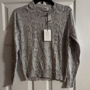 27 Miles Gray Snake Print Crew Neck Sweater